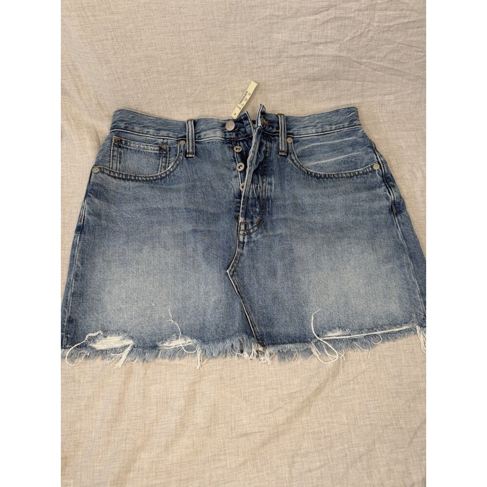 Madewell Women's Size 28 Rigid Denim Relaxed Mini Skirt in Rosehill Wash AL371